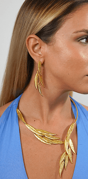 Golden Whispering Leaves Earrings - Aquadan.co