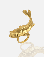 Load image into Gallery viewer, Big Gold Koi Fish Statement Ring - Aquadan.co