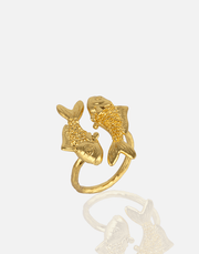 Gold Fish Couple Ring - Aquadan.co