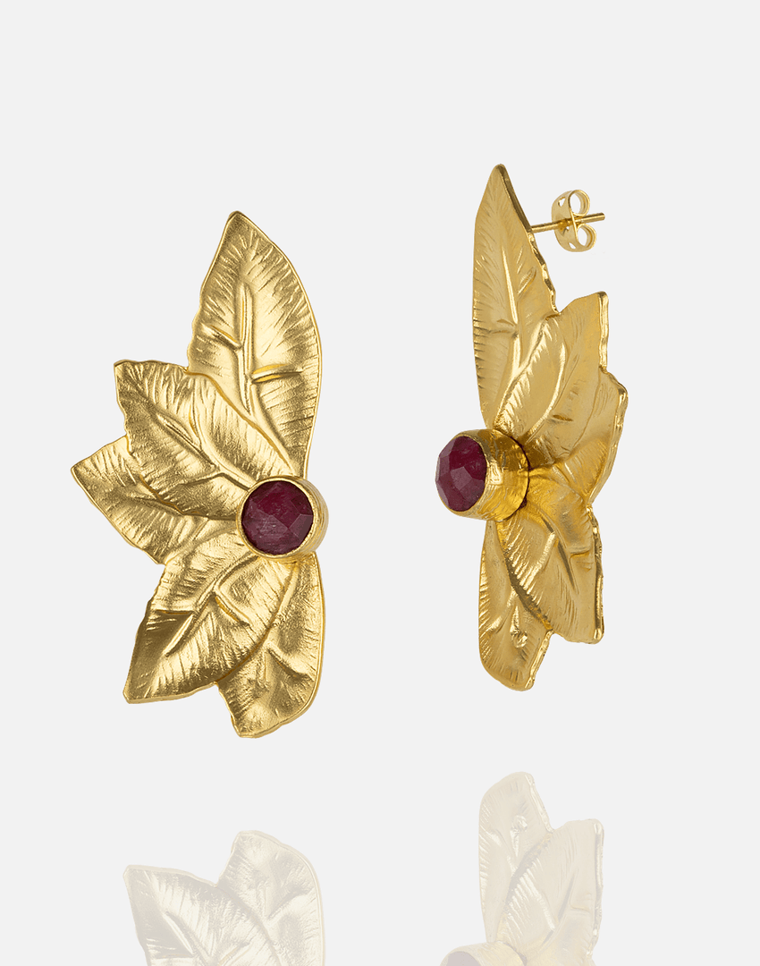 Golden Laurel Pearl Earrings - Aquadan.co