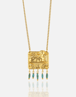 Load image into Gallery viewer, Natural Stone Tear Drop Eyptian Necklace - Aquadan.co